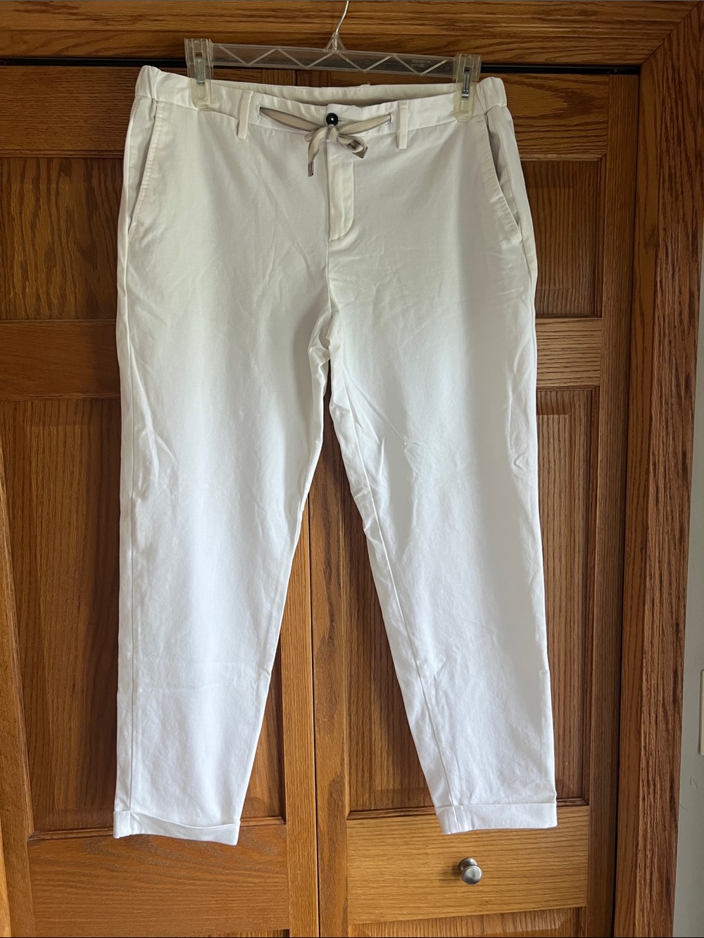 Men's Paul Taylor Off-White Pants with Drawcord Waist